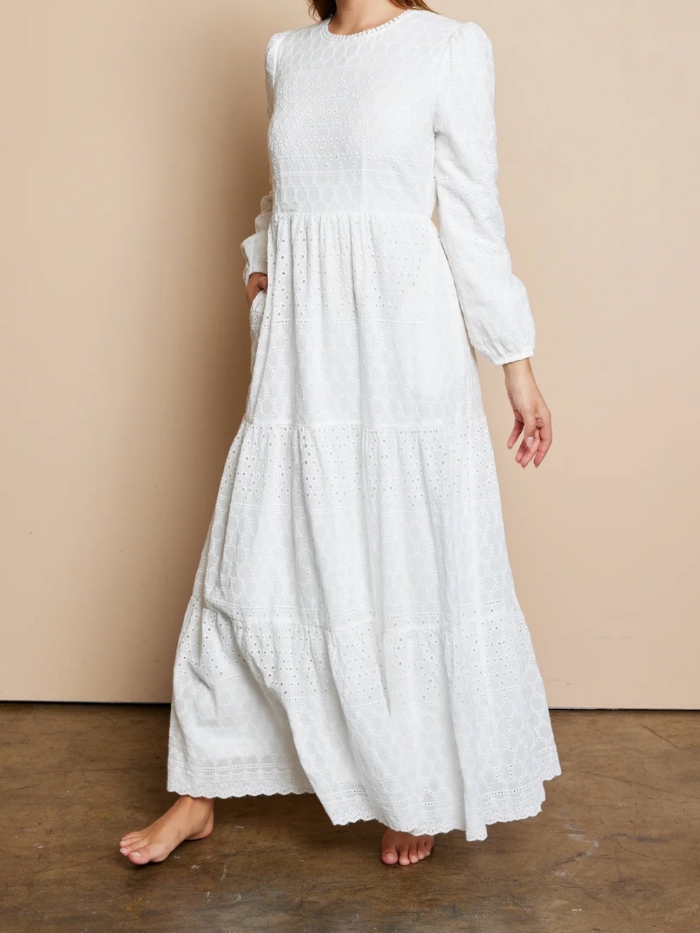 The White | Sunny White Eyelet Temple Maxi Dress XL - Picture 2 of 16
